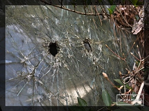 フロントガラスの銃痕?