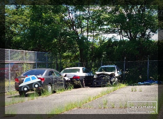 岡山市南区・警察の車両置き場