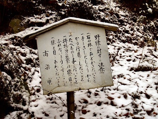 サルへの注意文。これは城主からじゃない。