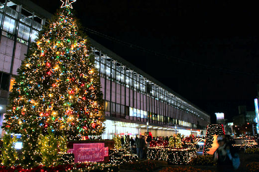 岡山駅周辺で目がチカチカする程のイルミネーションデート クリスマスの岡山 デートスポット 岡山の街角から